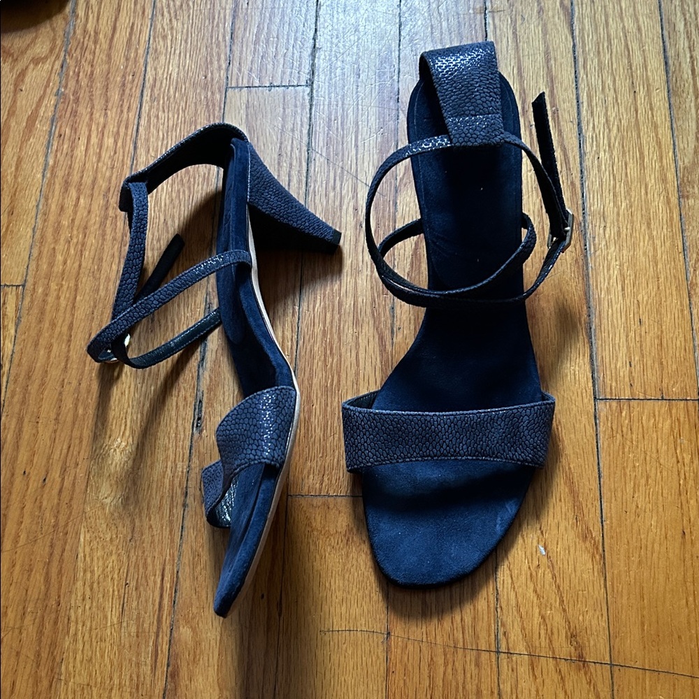 Tesorone for Sandalio Italia Suede Heeled Sandals with Crisscross Strap Size 40
